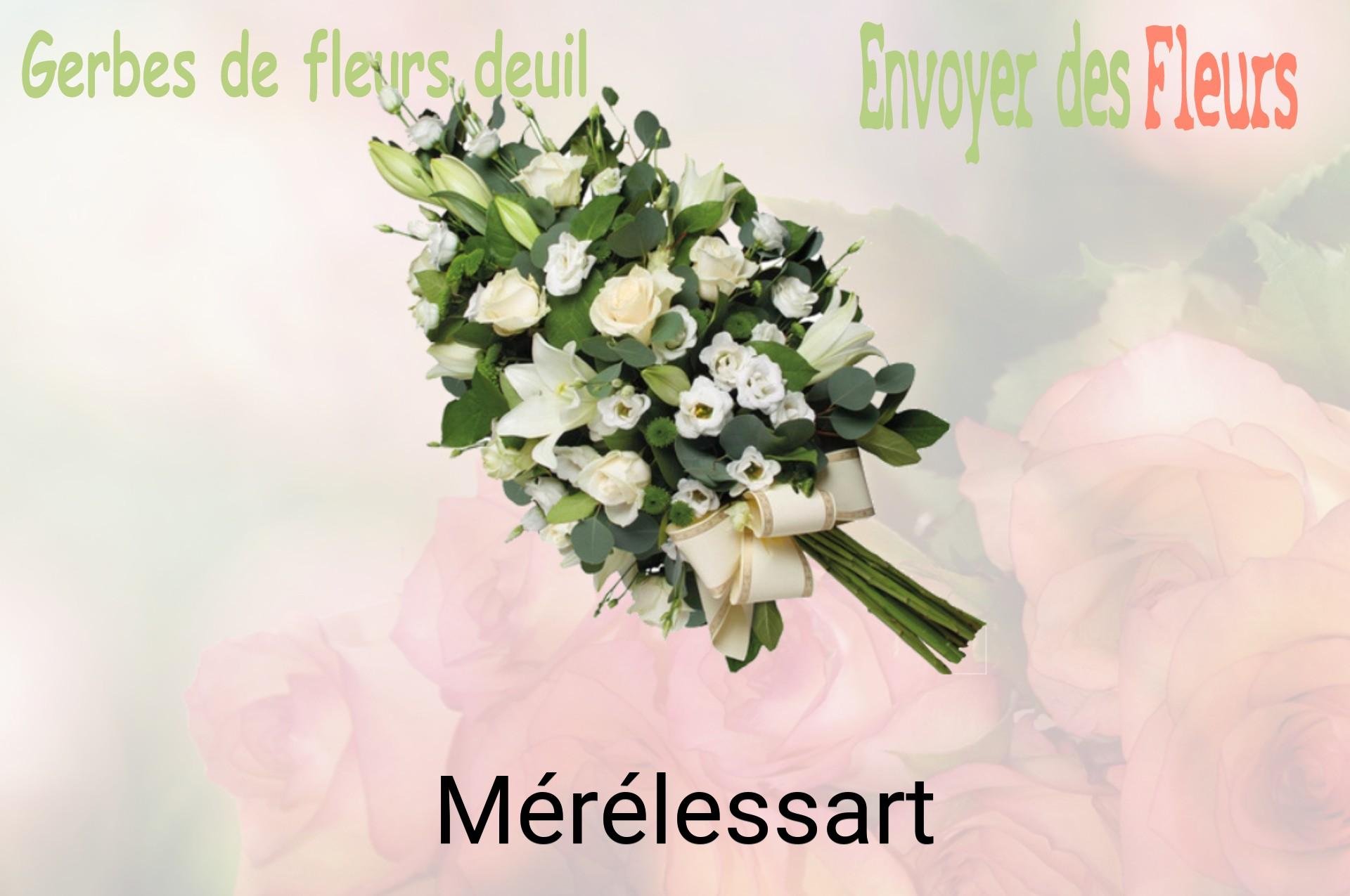 Gerbe de fleurs de deuil livrée à Mérélessart